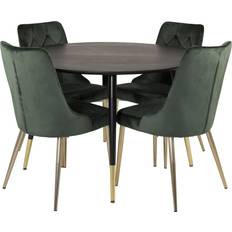Sammet Bord Venture Home Dipp Matgrupp 115 cm Rund med 4 Stolar Matbord