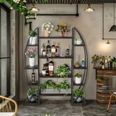 Unho Extra Large Garden Heavy Duty Double Half Moon Ladder Plant Stand
