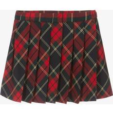 Green Skirts Children's Clothing il gufo Girls Red Tartan Pleated Skirt