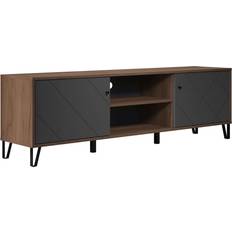 Ek - Gråa TV-bänkar Trendteam Montez 2102321C4 Lowboard Graphite With Oak Kraft Gold TV-bänk 56x183cm