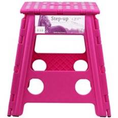 Stools QHP Step Up Foldable Pallet Pink Seating Stool