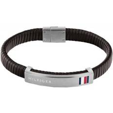 Tommy Hilfiger Rustfrit stål Armbånd Tommy Hilfiger Snoet Læderarmbånd Brun