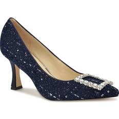 Nine West Multicolored Heels & Pumps Nine West Jaquee Pump Women's Dark Blue Textile Pumps