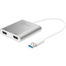 j5create USB A 3.0 - 2x HDMI Adapter M-F 0.2m