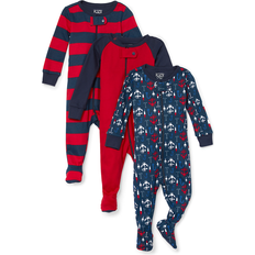 The Children's Place 1-3M Nightwear The Children's Place Baby And Toddler Boys Mom Snug Fit Cotton One Pajamas 3-Pack 6-9 Crimson