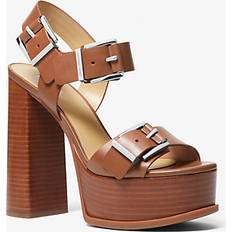 Open teen Sandalen met hak Michael Kors Colby Leather Platform Sandal - Brown