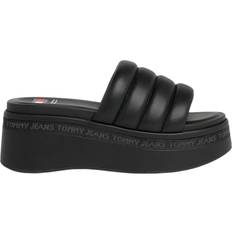 Polyurethane - Women Heeled Sandals Tommy Hilfiger Logo - Black