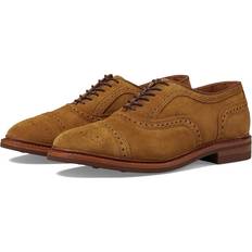 Beige - Men Oxford Allen Edmonds Strandmok Cap-toe Oxford with Dainite Rubber Sole in Wheat Suede