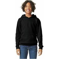 Black Hoodies Gildan Childrens Softstyle Plain Midweight Hoodie - Black