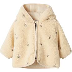 Blommiga Jackor Barnkläder Lil'Atelier Fleece Jakke Baby Nalo Sherpa Loose Bleached Sand 86 mdr