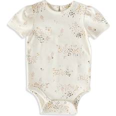 Pehr Flower Patch Cotton Printed Short Puff Sleeve Bodysuit - Baby