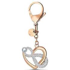 Swarovski Women Charms & Pendants Swarovski Infinite Key Ring Bag Charm Rose Gold Shiny Multi - Silver Tone