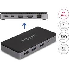 DeLock Dockingstation USB-C Thunderbolt 3 4 2 x HDMI 1GbE