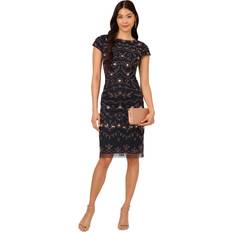 Adrianna Papell Clothing Adrianna Papell Studio Bead Sheath Dress, Navy/Rose Gold