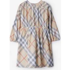 Burberry Childrens Check Cotton Dress Pale Stone 10Y