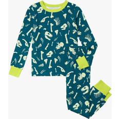 Hatley Kids' Dino Fossils Print Organic Cotton Blend Pyjamas, Moroccan Blue