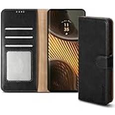 Veanxin PIXFAB för Motorola Edge 50 Ultra Case läderplånbok telefonfodral, magnetisk bok flip folio fodral [kortplatser] och [kickstand] fodral kompatibelt med Motorola Edge 50 Ultra svart