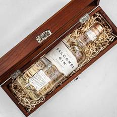 Salcombe Start Point Gin in Personalised Premium Wood Gift Box Engraved with your message Dark Wood