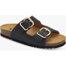 Scholl Slides Scholl Isabelle Leather Double Strap Sliders, Black