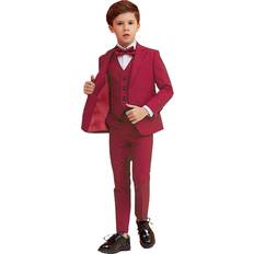 Boys Suits Yavakoor Yavakoor, Boys Suit Slim Fit Formal Dress for Boy with Burgundy Blazer Vest Pants Shirt and Bow Tie 3T, 1mf-burgundybowtie3t, Burgundybowtie