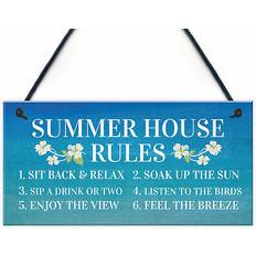 Summer house rules hanging garden shed decor