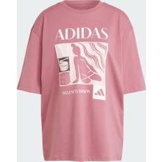 Adidas Red T-shirts adidas Wellness Graphic Oversized Tee Preloved Crimson Womens