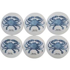 R Designs Wooden Cabinet Knobs Set 6 Handles with a Glossy Crab Type