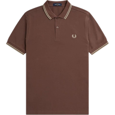 Hombre - Marrón Polos Fred Perry Twin Tipped Polo Shirt - Carrington Brick/Warm Grey