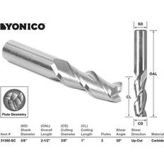 Yonico 31350-SC Upcut Spiral End Mill CNC Router Bit, Diameter: 3/8" Cutting Height: 1-1/4" Flutes: 3-3/8" Shank