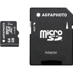 AGFAPHOTO Hukommelseskort & USB Stik AGFAPHOTO MicroSDXC Class 10 UHS-I U1 V10 45/15MB/s 64GB +Adapter