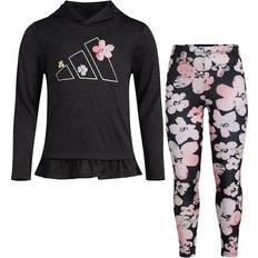 Adidas Black Other Sets Adidas Girls' Ruffle Melange Printed Set