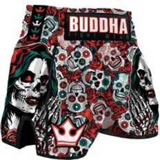 Tenues d'Arts Martiaux Short de boxe Thaï Buddha Fight Wear Retro Mexican Rouge