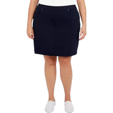 Rayon Skirts Hearts Of Palm Plus Size Essentials Tech Stretch Pull On Skort - Navy