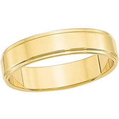 Unisex - Wedding Rings Gem & Harmony Step Edge Wedding Band Ring - Gold