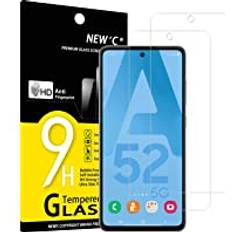 2 Pack, skärmskydd i glas för Samsung Galaxy A52 A52 5G, bubbelfri, 9H hårdhet, 0,33 mm ultratransparent, ultrabeständigt härdat glas