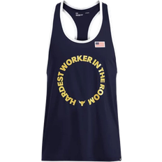 Men - Nylon Tank Tops Under Armour Men's Project Rock Tank - Midnight Navy/White