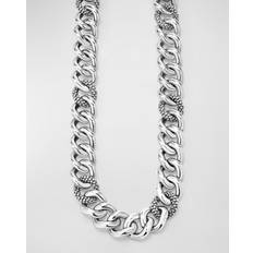 Lagos Men's Sterling Silver Caviar-Station Chain Necklace, 12mm, 20in