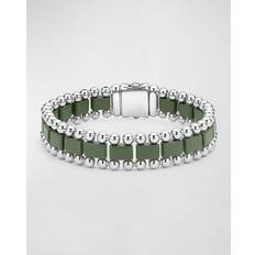 Uomo - Verde Bracciali Lagos Men's Stainless Steel Anthem Hunter Green Ceramic Link Bracelet Exclusive