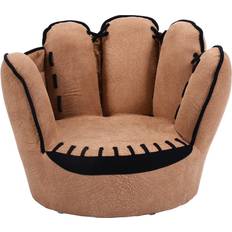 Brown Armchairs Costway Household Five Fingers Baseball Glove Shaped Kids Leisure Upholstered Sofa