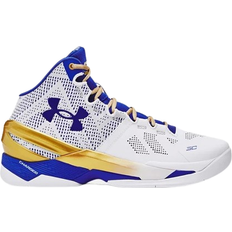 44 Chaussures de Basket Under Armour Curry 2 Retro - White/Metallic Gold/Team Royal