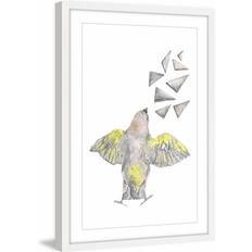 Interior Details Marmont Hill Bird With Shapes White Framed Art 24x36"