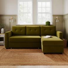 Dunelm Furniture Dunelm Barker Velvet Trundle Corner Chaise Sofa