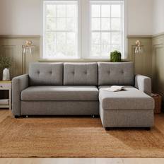 Corner Sofas - Plywoods Dunelm Barker Flatweave Trundle Grey Sofa 217.5cm 3 Seater