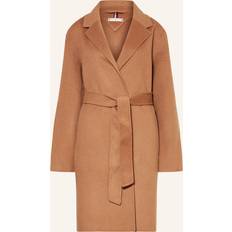 Tommy Hilfiger Dam Kappor & Rockar Tommy Hilfiger Reg Df Wool Belted Coat Dam Kappor - Light Sepia Brown