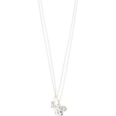 Silver Plated Necklaces Pilgrim Zhuri Flower Necklace Set - Silver