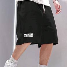 6XL Shorts Shein Men Plus Summer Loose Fit Casual Shorts With Letter Print And Drawstring Waist