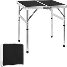 Small folding table portable 2ft lightweight camping table adjustable heights be Black 4.98 Pounds