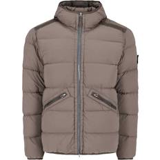 Stone Island Beige Kläder Stone Island Logo Short Down Jacket