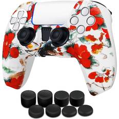 Controller Grips TNP Controller Case for PS5 Silicone Controller Skin for Dualsense Cover + 8 Pro Thumb Grips Set Sony Playstation