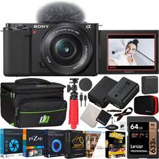 Digital Cameras Sony ZV-E10 Mirrorless Alpha APS-C Vlog Camera and 16-50mm F3.5-5.6 Zoom Lens ILCZV-E10L/B Black Bundle with Deco Gear Photography Case Extra Battery Photo Video Software & Accessories Kit